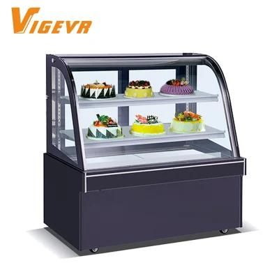 Refrigerator Equipment Floor Standing Glass Cake Display Showcase