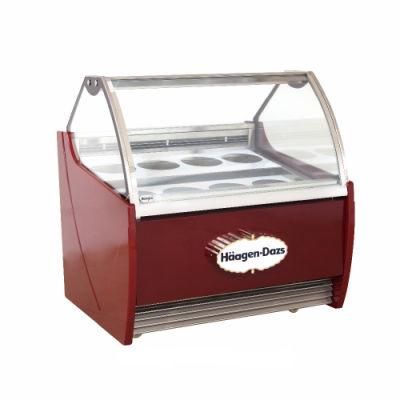 Supermarket Wholesale Ice Cream Freezer Gelato Popsicle Showcase for Restaurant