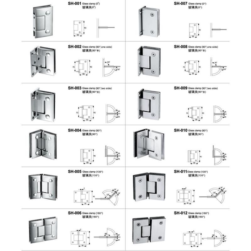 Soft Close Frameless 90 Degree Wall to Glass Connector Clamp