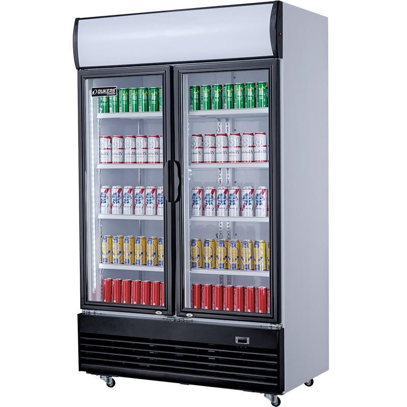 1000L Drink Showcase with Sliding Doors, White Color LG-1000S