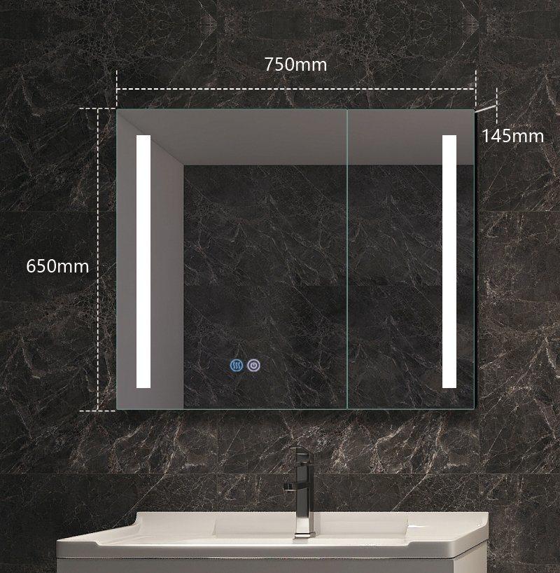 Wall Mounted Smart LED Makeup Cabinet Glass Mirror