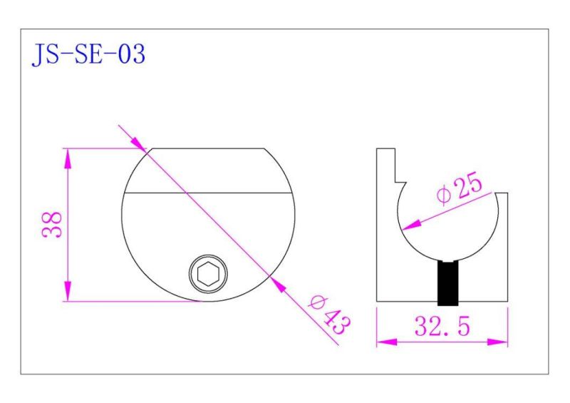 Stainless Steel 304 Sliding System Glass Clip for Glass Door