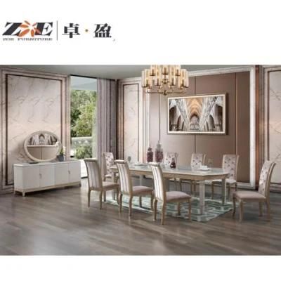 Hotel Furniture Restaurant 6 Seaters Solid Wooden Dining Set