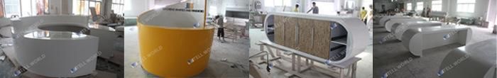 U Shape Translucent Marble LED Light Commercial Bar Counter for Restaurant