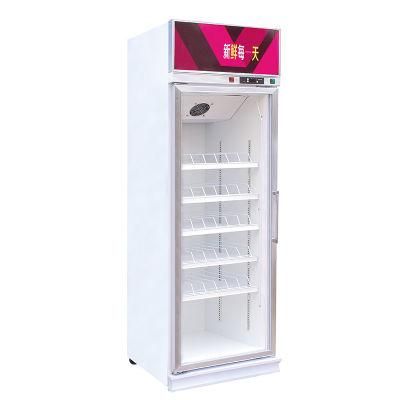 High Quality Fan Cooling Single Door Drink Chiller Commercial Glass Upright Display Refrigerator Fridge Showcase