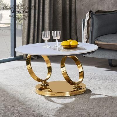 China Living Room Furniture Stainless Steel Coffee Table Set