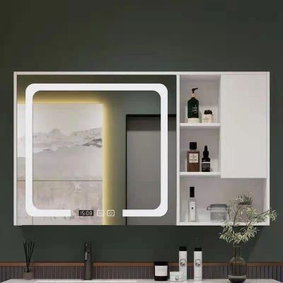 Home Bathroom Creative Multi-Layer Smart Color-Temperature Furniture Wall LED Mirror with Dimming, Bluetooth, Defogger
