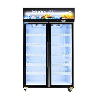 Ce Certificate 2 Glass Door Display Cooler/ 2 Door Upright Showcase / with Back Loading Glass Door Display Refrigerator Showcase