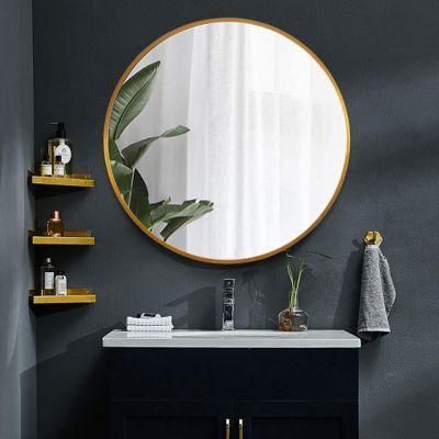 Jinghu China Factory Frame Frameless Home Decor Deep Black Bronze Metal Aluminum Alloy Framed Bathroom Mirror