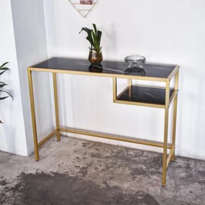 Selected Color Tempered Glass Classic Furniture Console Table Compact Desk