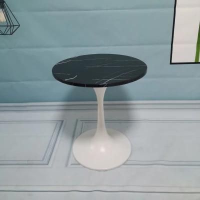 Coffee Shop Ins Stylish Golden Metal Table Base Small Marble Round Table