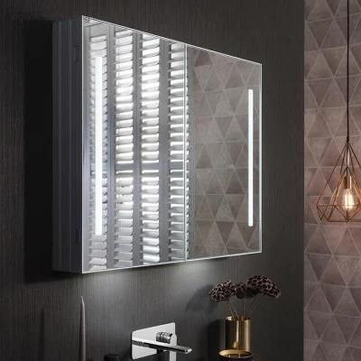 Bathroom MDF Board/Aluminum Frame LED Lighted Mirror Medicine Cabinet