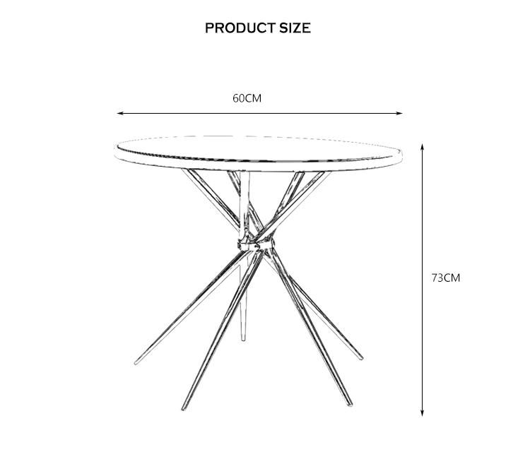 Modern Metal Stainless Steel Round Glass Coffee Tables with Glass Top