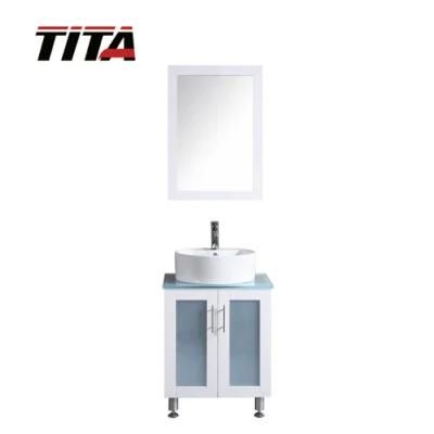 White Lacquer Glass Vanity Top Bathroom Vanity T9140-24W