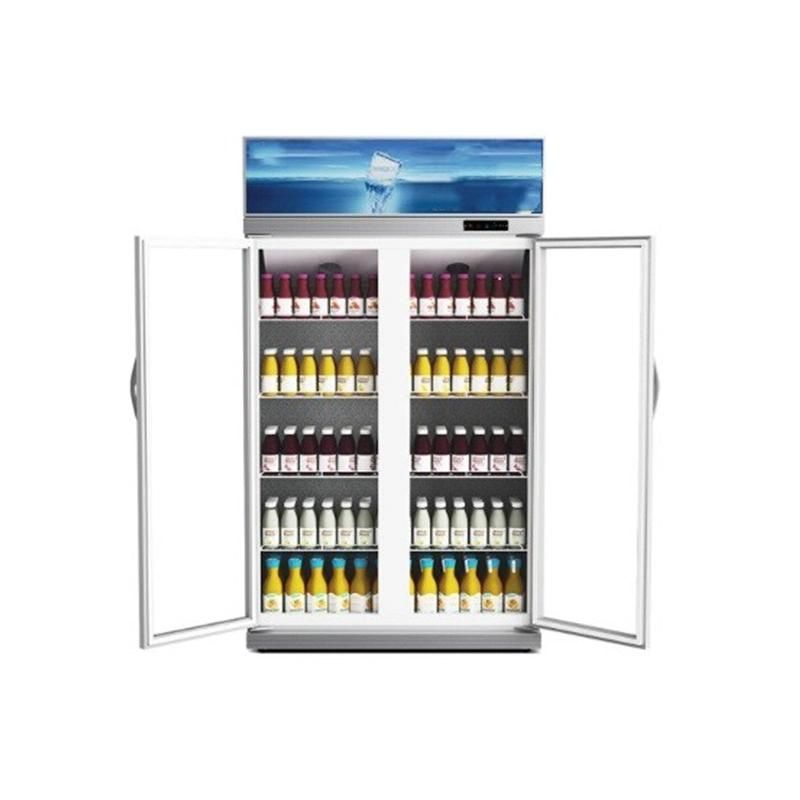 Smeta 510L Double Hinged Glass Door Commercial Upright Showcase Cooler