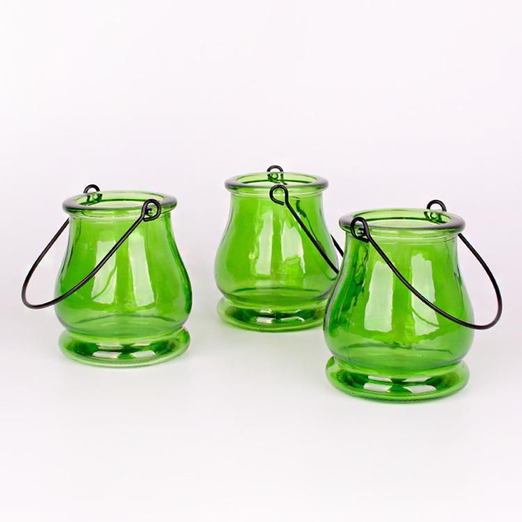 Colored Glass Hanging Candle Holder