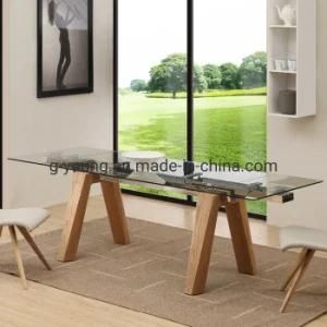 Tempered Glass Extension Dining Table and Chair