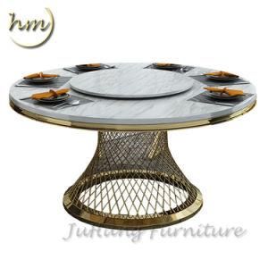 Modern Luxury Marble Top Rectangle Round Gold Stainless Steel Wedding Table