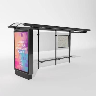 Outdoor Street Advertising Display Stainless Steel Bus Shelter Customization