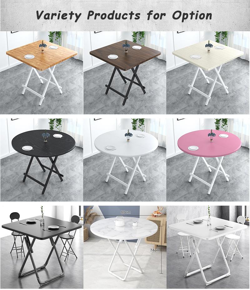 Modern Outdoor Home Furniture Folding Dining Set Portable Chair Table Wood Top Round Table for Kitchen