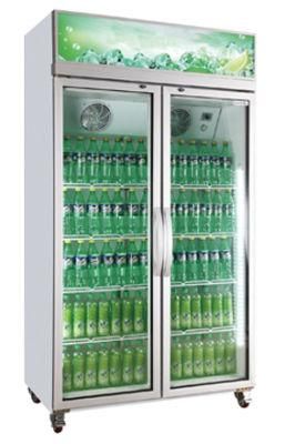 Direct Cooling System Supermarket Sliding Glass Door Drinks Cooler/ Vertical Showcase