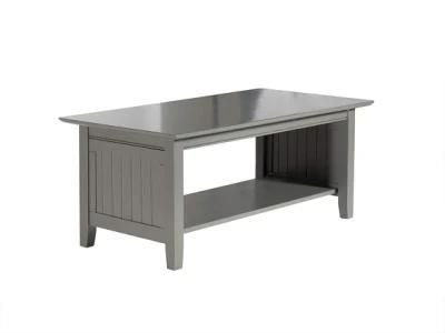 Sturdy Grey Coffee Table Furniture with Storage Shelf