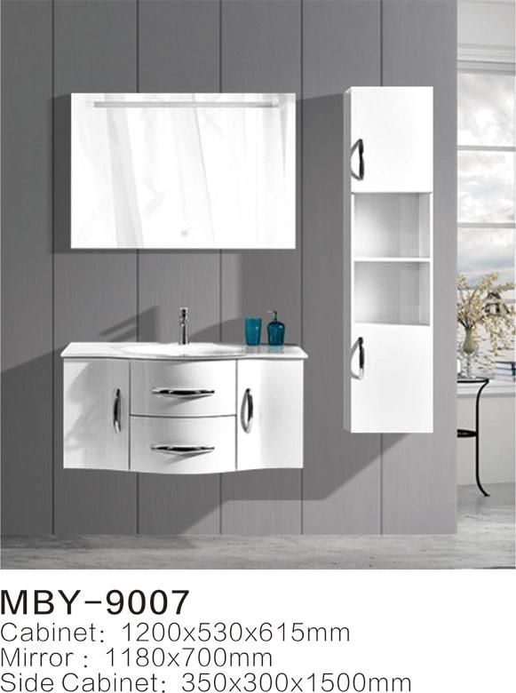 PVC Bathroom Vanity Cabinet Furniture with Glass Basin