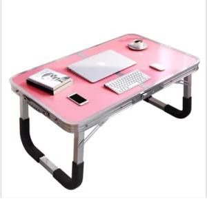 Modern Simple Folding Lazy Desk Pink Symmetrical Folding Style Portable Computer Desk for Home Office