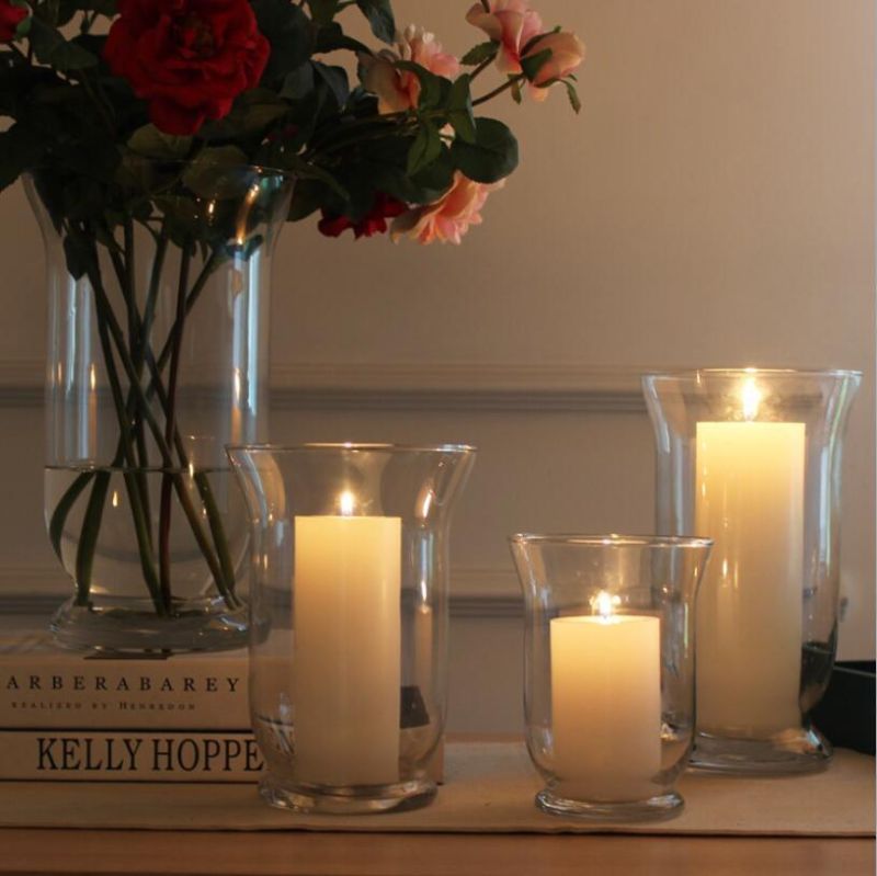 Vss High Quantity Clear Empty Hurricane Pillar Glass Candle Holder for Table Decoration