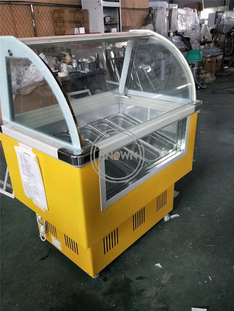 Chest Freezer Glass Door Chiller Fast Food Ice Cream Display Cooler Refrigerator Showcase Supermarket Deep Popsicle Freezer