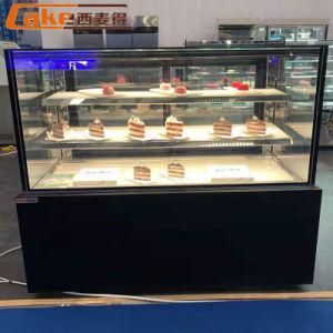 Competitive Prices Commercial Free Standing Glass Modern Bakery Refrigerated Cake Display Showcases