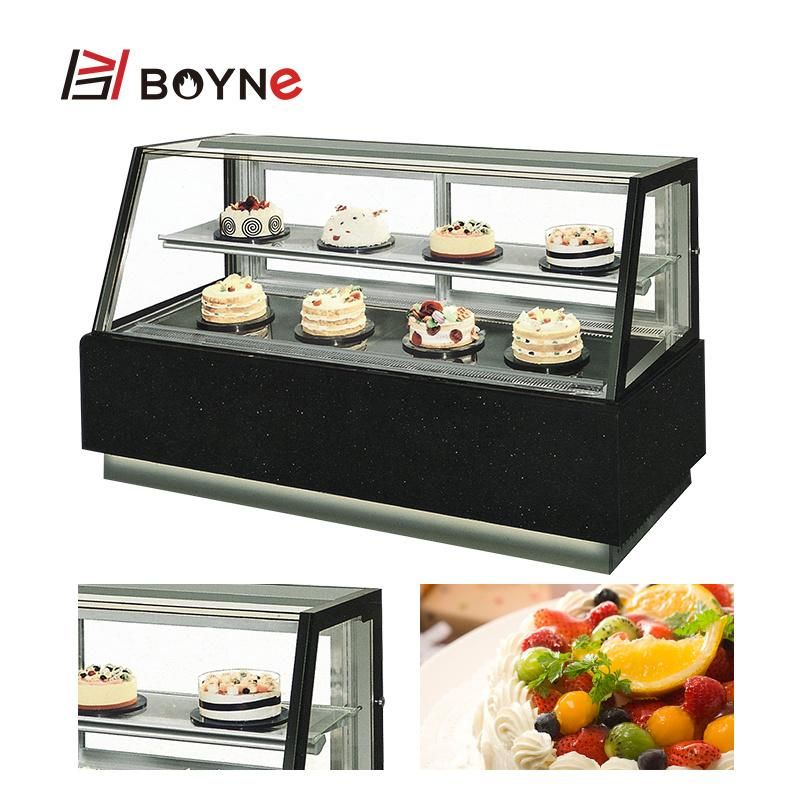 Commercial coffee Shop Two Layer Belved Cake Display Showcase