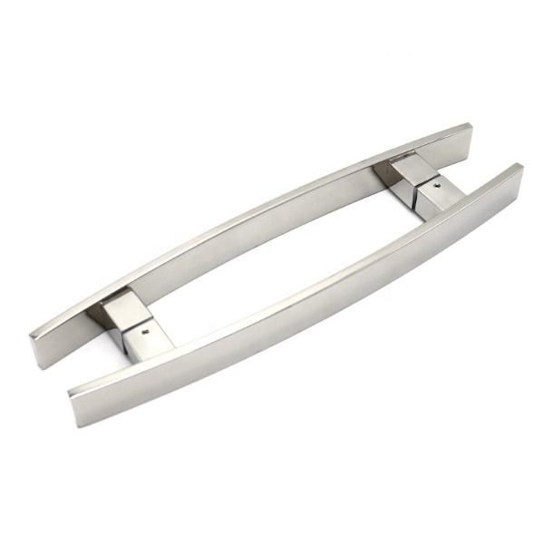 Commercial Stainless Steel 304 Curved Square Tube Glass Door Pull Handle