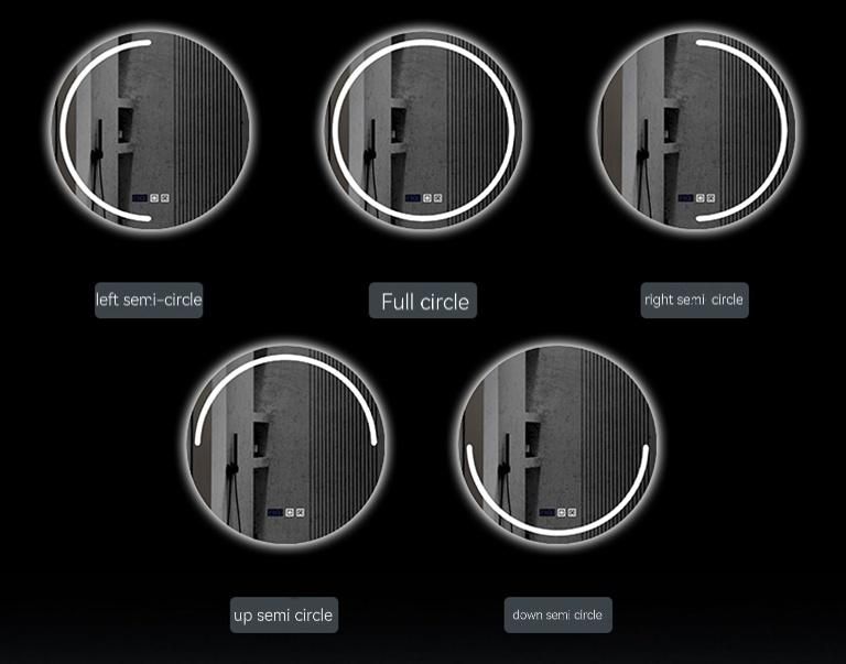 Home-Use LED Furniture Round Aluminium Silver Glass Wall Mirror LED Bluetooth Bathroom Mirror