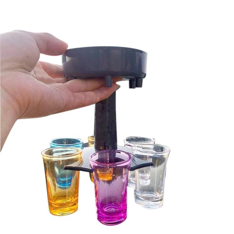 Rack Bar Accessories Caddy Liquor Dispenser Party Drinking Tools Wine Whisky Beer Dispenser 6 Shot Glass Dispenser Holder