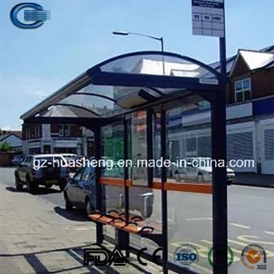 Huasheng Rural Bus Shelter China Bus Stop Shelter Manufacturing Metal Furniture Bus Stop Waiting Chair Digital Display Bus Shelter