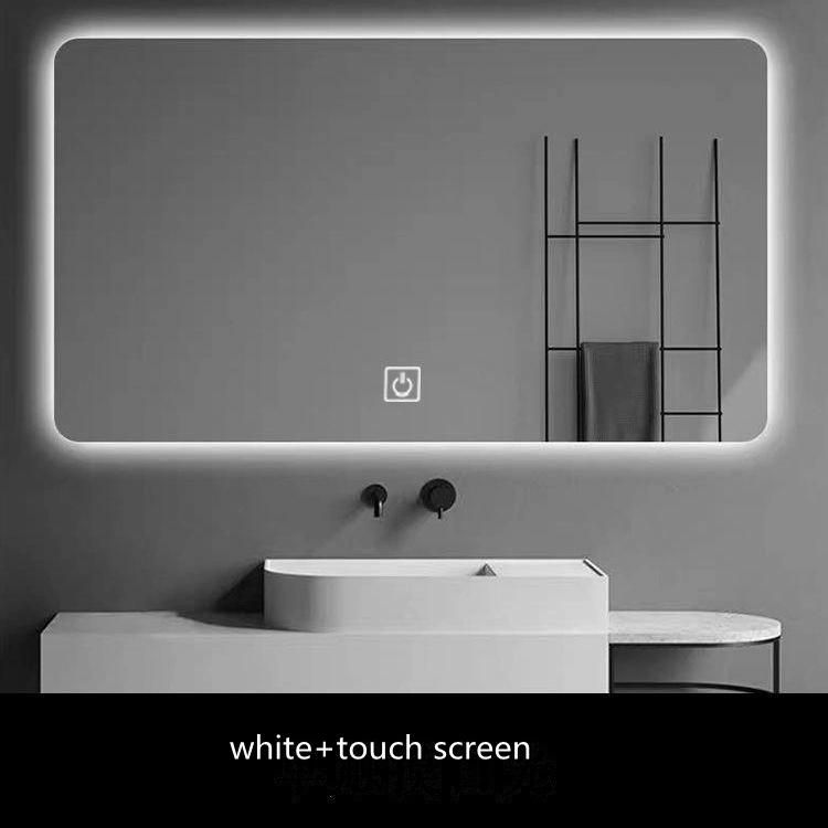 Wall Silver Smart LED Laminated Defogger Timer Furniture Bathroom Mirror