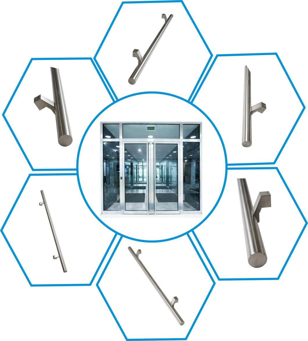 Glass Door Furniture Hardware Stainless Steel Door Accessories Cc 800 Customized Satin Finish Glass Door Handle T Bar Handle