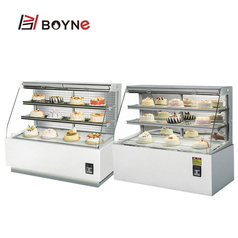 Commercial Bakery Three Layer Single Side Opened Cake Display Showcase