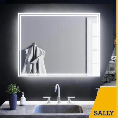 Sally Dimmable Wall Mounted 36 X 28 Mirror Touch LED Lighted Bathroom Mirrors Makeup Vanity Mirror with Lights for Bedroom
