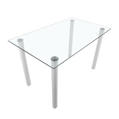Hot Sale Classic 4 Seater Glass Top Modern Luxury Square Restaurant Stainless Steel Living Room Dining Table