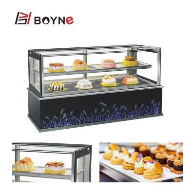 Two Layer Cake Pastry Display Chiller Different Size Showcase