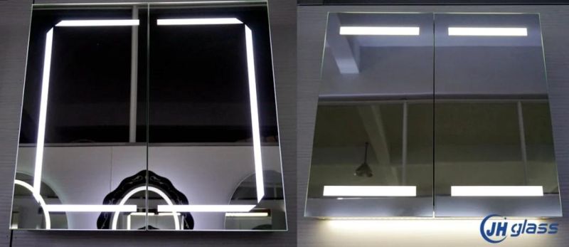 Bathroom LED Lighting & Defogger Wall Mirror Cabinet Multipurpose Storage Organizer Medicine Cabinet Space Saver with 3 Doors Adjustable Shelf Kitchen Cupboard