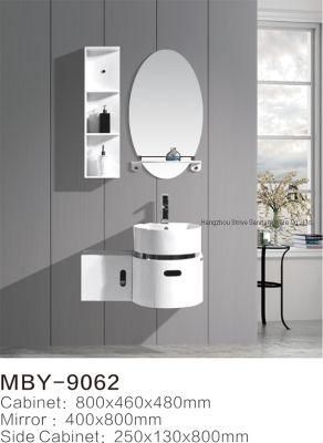 Ceramic Hand Wash Bathroom Cabinet Wash Basin Bathroom Cabinet PVC Mirror with LED