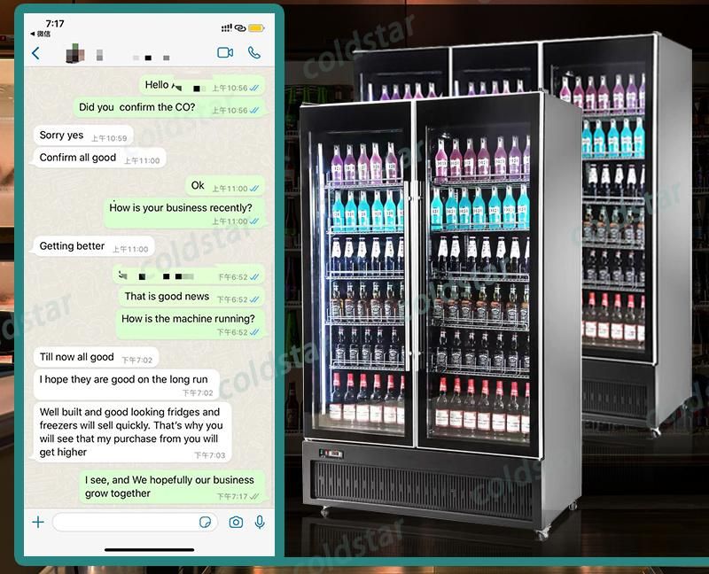 Cold Drink Display Fridge Glass Door Chiller Supermarket Refrigerated Showcase