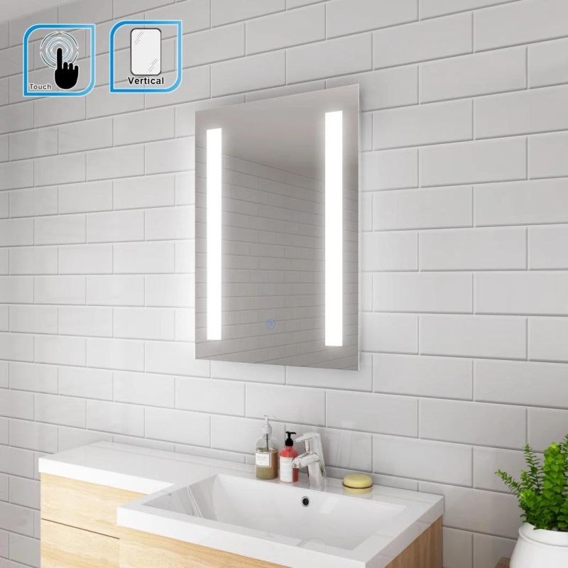 Illuminated LED Backlit Light Sensor Touch Control Bathroom Mirror with Demister Pad Mirror