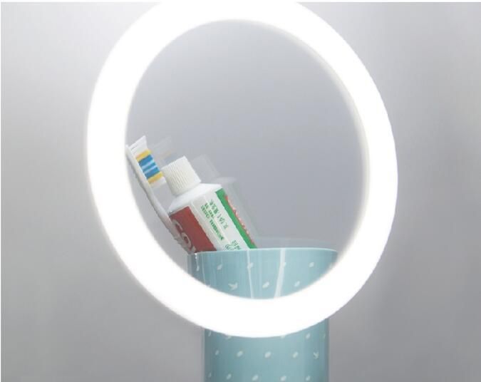 Neutype Wall Mounted Bathroom Mirrors Dimmable Lighting Mirror with Built-in Circular Magnifier 3X