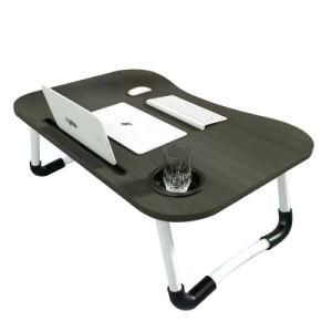 Portable Adjustable Foldable Laptop Desk Stand Wooden Desktop Computer Lap Folding Desk for Bed and Home Office Furniture