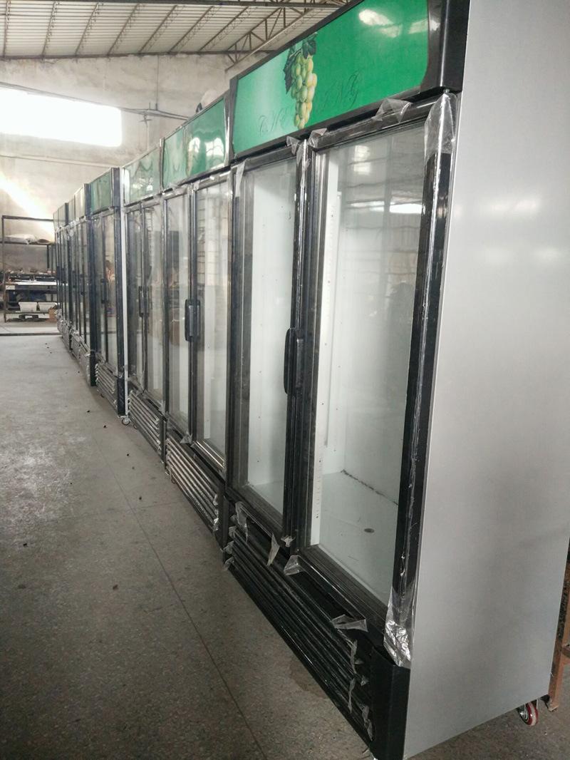 Commercial Vertical Single Glass Door Refrigerator Display Showcase Chiller in Static or Fan Cooling