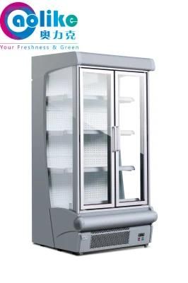 Ce, CB Approved Open Glass Door Commercial Refrigerating Showcase with Digital Controller